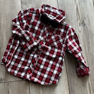 Toddler boy Christmas dress shirt with black tie